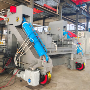 Hydraulic-tilting transfer ladle system delivers